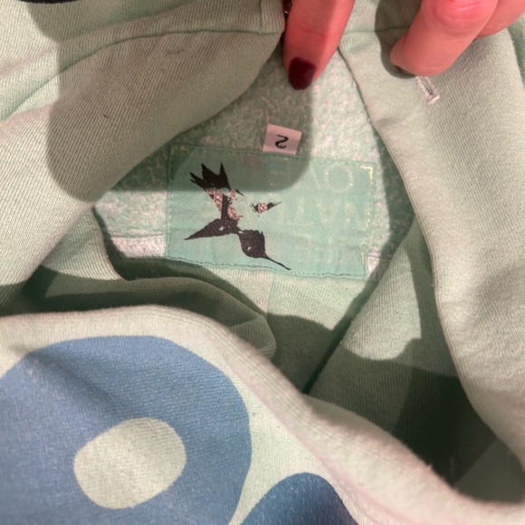 Free City. Green zip up hoodie. Missing drawstring. - Picture 4 of 4